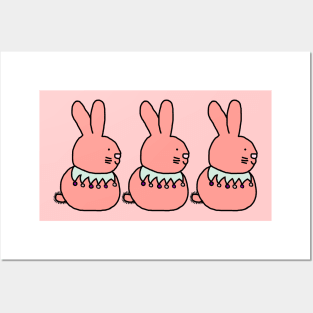 Three Rose Bunnies Posters and Art